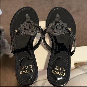 Crown and Ivy black sandals, size 6.5